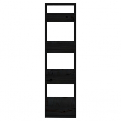 Regał na książki/przegroda, czarny, 41x35x125 cm, sosnowy