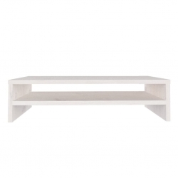 Podstawka na monitor, biała, 50x24x13 cm, lite drewno sosnowe