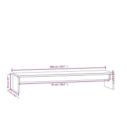 Podstawka na monitor, 100x27x15 cm, lite drewno sosnowe