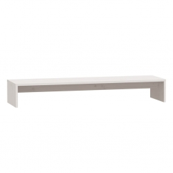 Podstawka na monitor, biała, 100x27x15 cm, lite drewno sosnowe