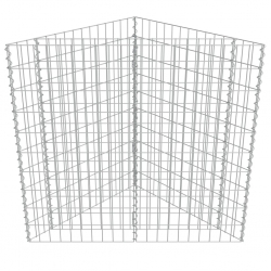 Podwyższona donica gabionowa, galwanizowana stal, 75x75x50 cm