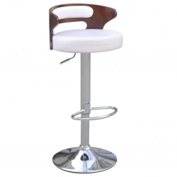 Stołki barowe, 2 szt., gięte drewno i sztuczna skóra