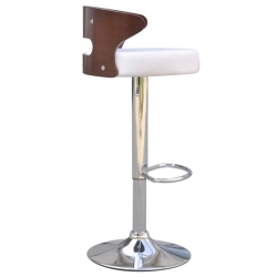 Stołki barowe, 2 szt., gięte drewno i sztuczna skóra