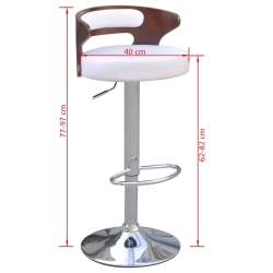 Stołki barowe, 2 szt., gięte drewno i sztuczna skóra