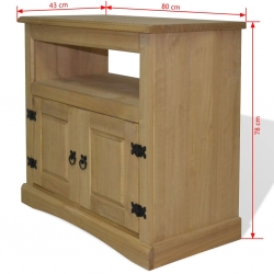 Szafka TV w meksykańskim stylu Corona, sosna, 80x43x78 cm