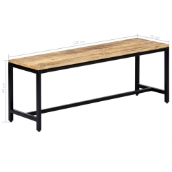 Ławka do jadalni, 120 cm, lite surowe drewno mango