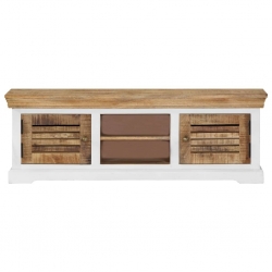 Szafka pod TV, 118x30x40 cm, lite drewno mango