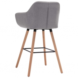 Krzesła barowe z podłokietnikami, jasnoszare, obite tkaniną