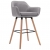 Krzesła barowe z podłokietnikami, jasnoszare, obite tkaniną