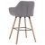 Krzesła barowe z podłokietnikami, jasnoszare, obite tkaniną