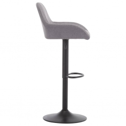 Krzesła barowe z podłokietnikami, ciemnoszare, tkanina
