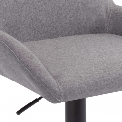 Krzesła barowe z podłokietnikami, ciemnoszare, tkanina