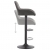 Krzesła barowe z podłokietnikami, ciemnoszare, tkanina