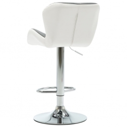 Stołki barowe, 2 szt., szare, sztuczna skóra