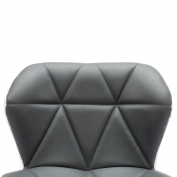 Stołki barowe, 2 szt., szare, sztuczna skóra