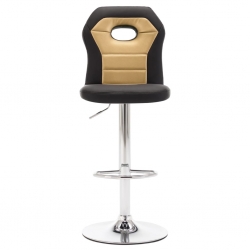 Fotel barowy, złoty, sztuczna skóra