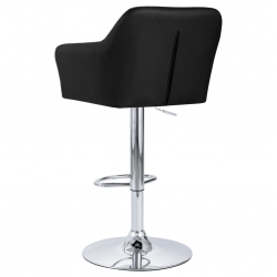 Krzesło barowe z podłokietnikami, czarne, sztuczna skóra