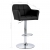 Krzesło barowe z podłokietnikami, czarne, sztuczna skóra
