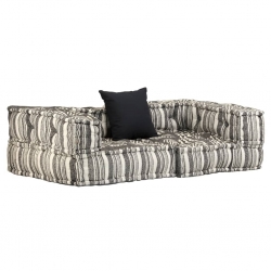 Sofa modułowa z akcesoriami, 6 elementów, tkanina w paski