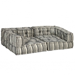 Sofa modułowa z akcesoriami, 6 elementów, tkanina w paski