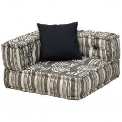 Sofa modułowa z akcesoriami, 6 elementów, tkanina w paski
