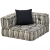 Sofa modułowa z akcesoriami, 6 elementów, tkanina w paski