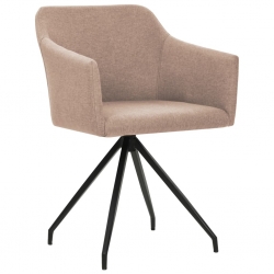 Obrotowe krzesła stołowe, 6 szt., taupe, tkanina