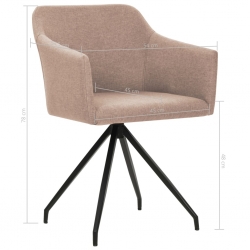 Obrotowe krzesła stołowe, 6 szt., taupe, tkanina