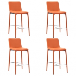 Krzesła barowe, 4 szt., pomarańczowe, sztuczna skóra