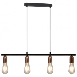 Lampa sufitowa, czarno-miedziana, 80 cm, E27