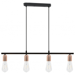 Lampa sufitowa, czarno-miedziana, 80 cm, E27