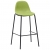 Krzesła barowe, 4 szt., zielone, tapicerowane tkaniną