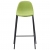 Krzesła barowe, 4 szt., zielone, tapicerowane tkaniną