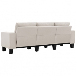 3-osobowa sofa, kremowa, tapicerowana tkaniną