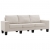 3-osobowa sofa, kremowa, tapicerowana tkaniną