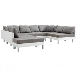 Sofa modułowa, sztuczna skóra, biała