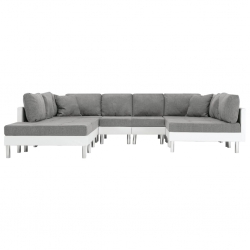 Sofa modułowa, sztuczna skóra, biała