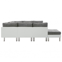 Sofa modułowa, sztuczna skóra, biała