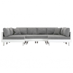 Sofa modułowa, sztuczna skóra, biała
