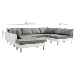 Sofa modułowa, sztuczna skóra, biała