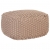 Puf ręcznie dziergany, brązowy, 50x50x30 cm, bawełna
