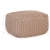 Puf ręcznie dziergany, brązowy, 50x50x30 cm, bawełna