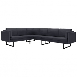 Sofa narożna, ciemnoszara, tapicerowana tkaniną