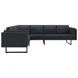 Sofa narożna, ciemnoszara, tapicerowana tkaniną