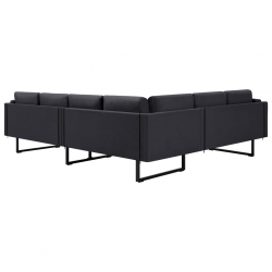 Sofa narożna, ciemnoszara, tapicerowana tkaniną