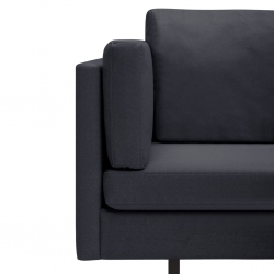 Sofa narożna, ciemnoszara, tapicerowana tkaniną