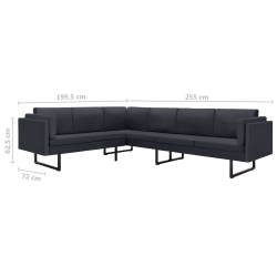 Sofa narożna, ciemnoszara, tapicerowana tkaniną