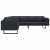 Sofa narożna, ciemnoszara, tapicerowana tkaniną