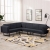 Sofa narożna, ciemnoszara, tapicerowana tkaniną