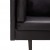 Sofa narożna, tapicerowana sztuczną skórą, czarna